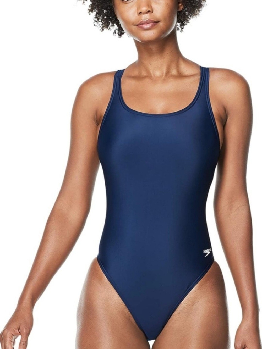 Speedo Women's Navy Scoop-Back Performance One-Piece
